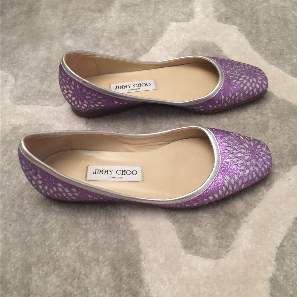 Authentic Jimmy Choo Glitter Flats